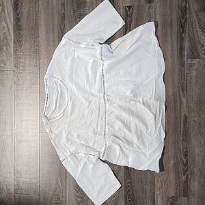 🦇 SHEIN White Crochet Trim Top 🦇